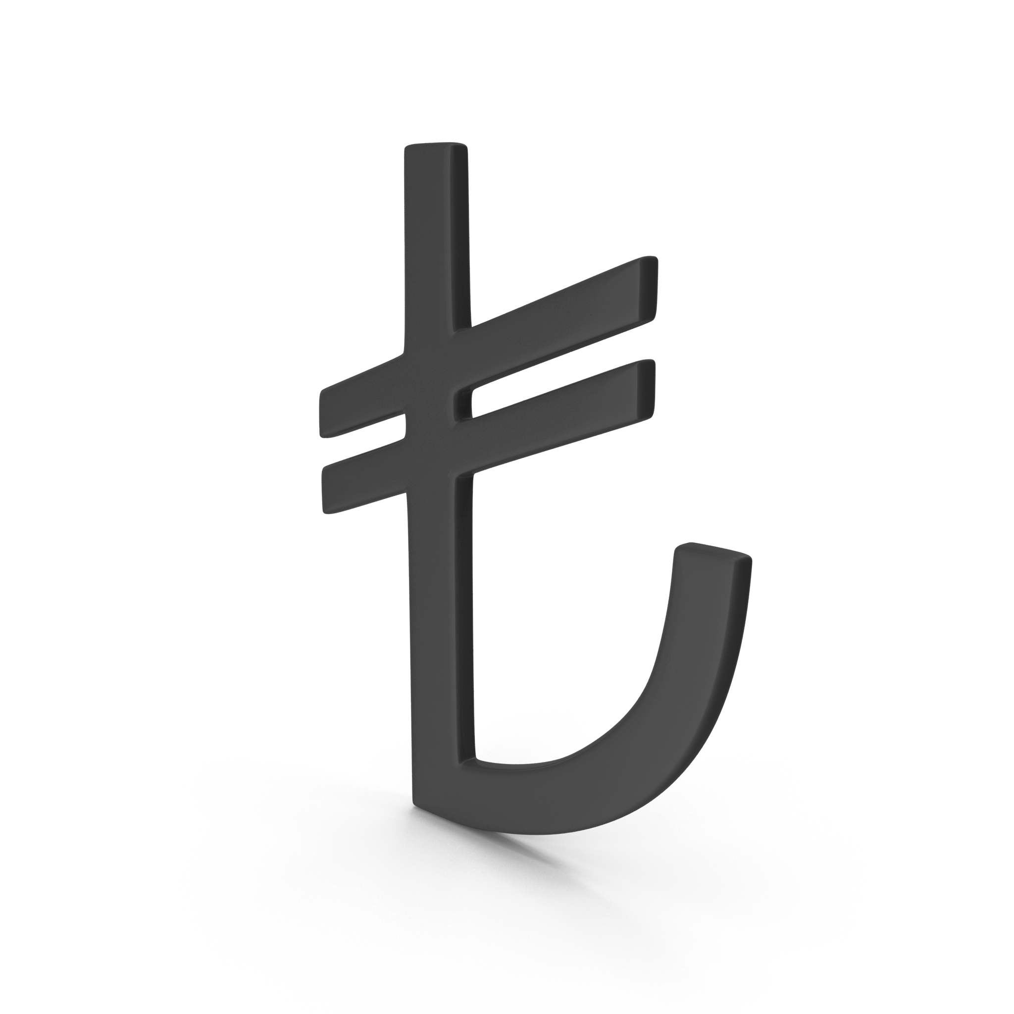 Black Turkish Lira Icon.H03.2k